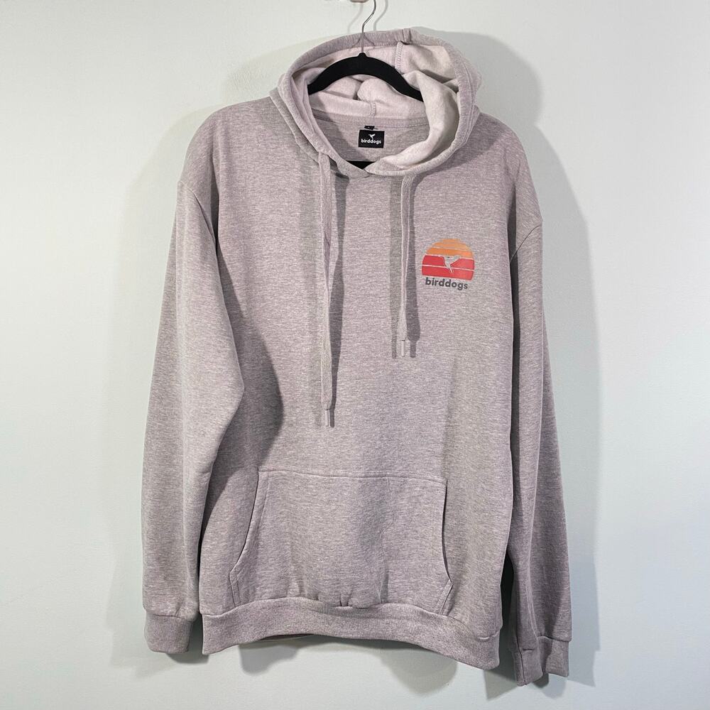 Birddogs Men's Grey Logo Pullover Hoodie Size L